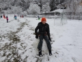 Schnee im Schulgarten