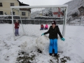 Schnee im Schulgarten